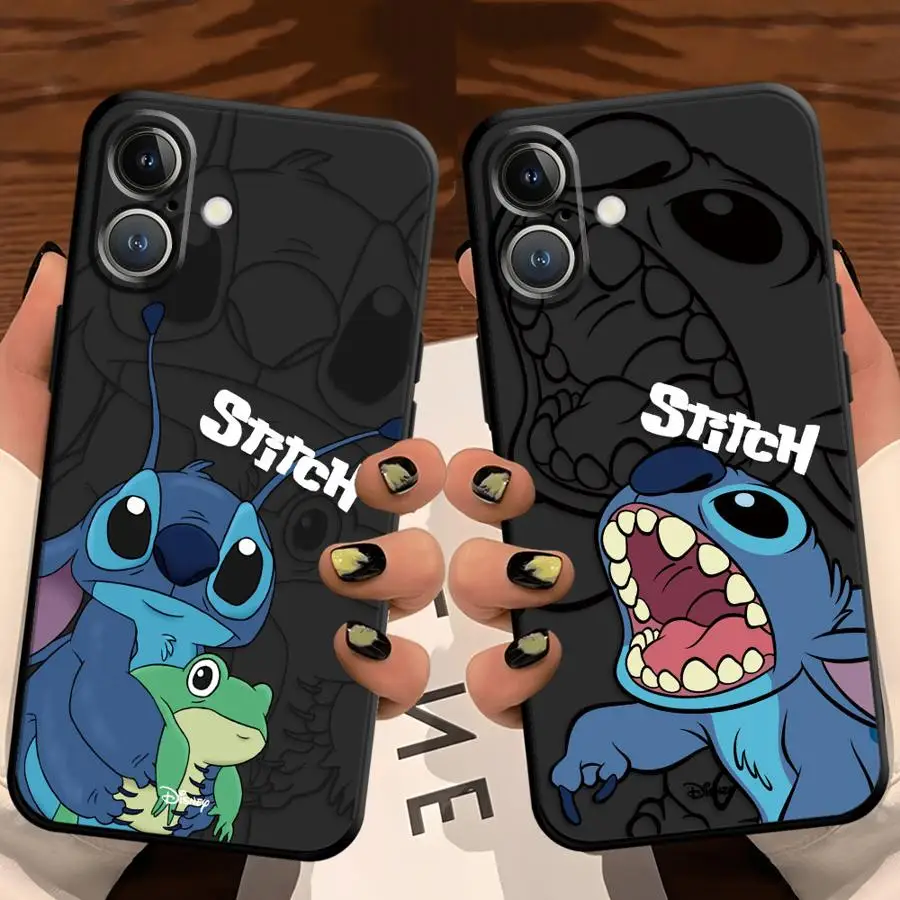 Funda de punto de dibujos animados de Disney para iPhone 17Air 13 12 11 17 Pro Max XR 15 16 14 Plus XS Max 7 8 funda de teléfono suave negra