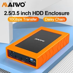 MAIWO Carcasa SATA a USB-C 3.1 para HDD/SSD 2,5/3,5 pulgadas