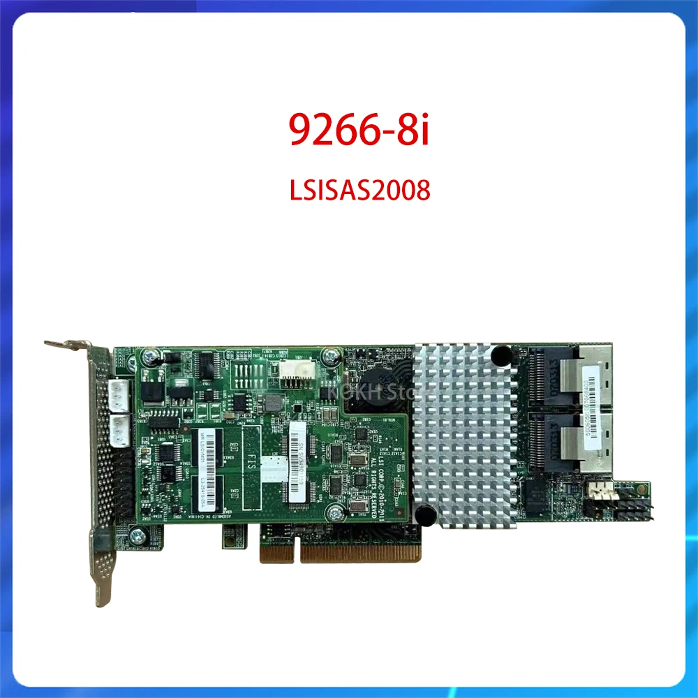 Original para LSI MegaRAID SAS 9266-8i Tarjeta de matriz inteligente LSISAS2008 6Gb Array 1G Cache RAID Card Controller Card