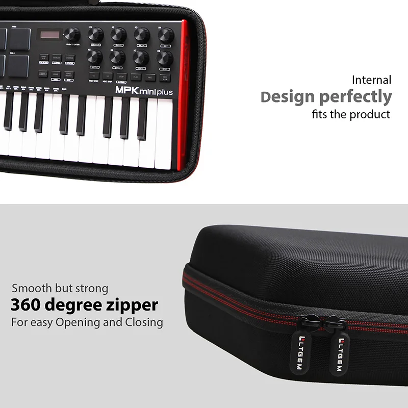 Estuche rígido de EVA para controlador MIDI Akai Professional MPK Mini Plus, bolsa protectora de almacenamiento (solo estuche) - imagen 5