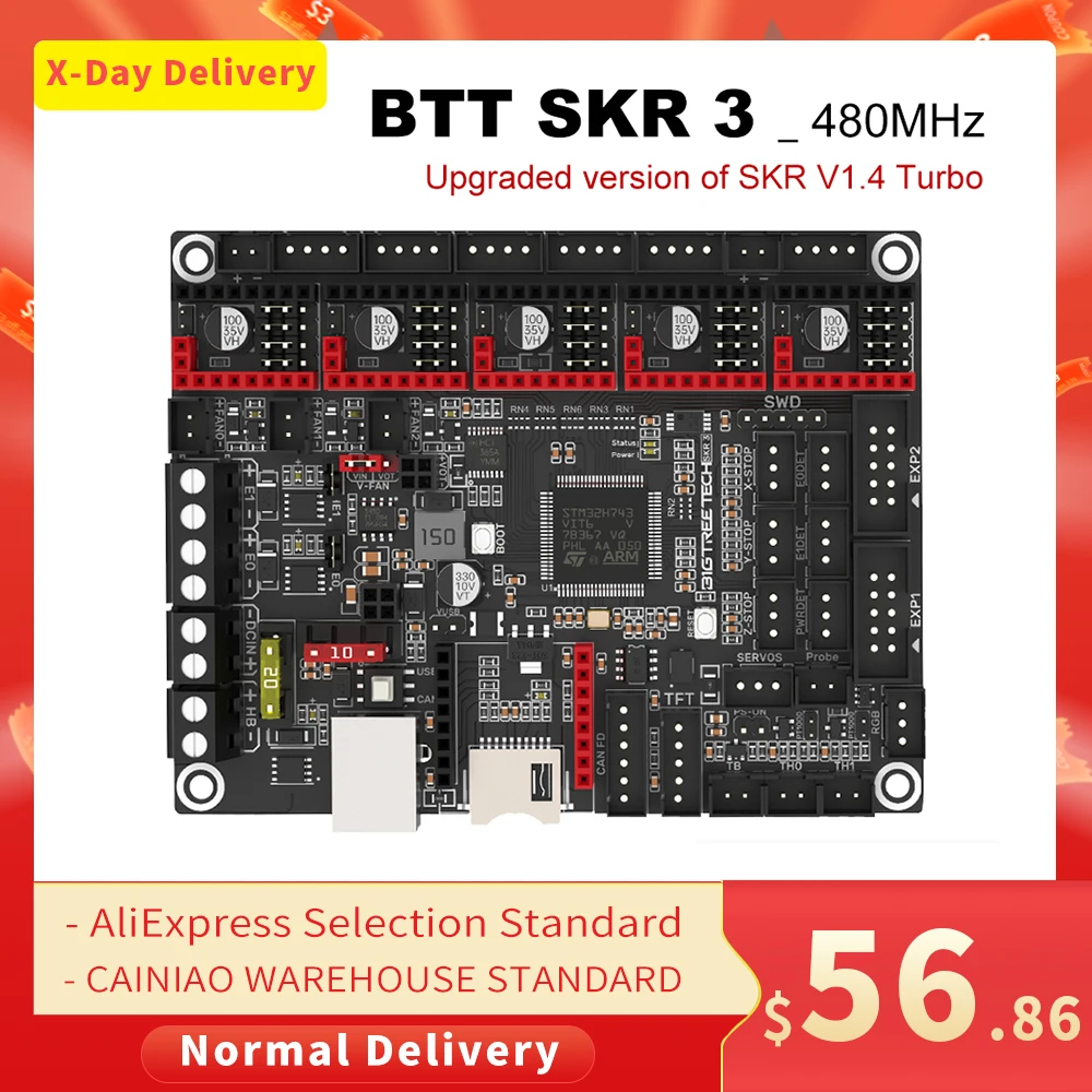 BIGTREETECH placa base SKR 3 TMC2209 TMC5160 actualización BTT SKR V1.4 Turbo piezas de impresora 3D para Ender 3 V2 Ender5 Raspberr Kit de bricolaje - imagen 2