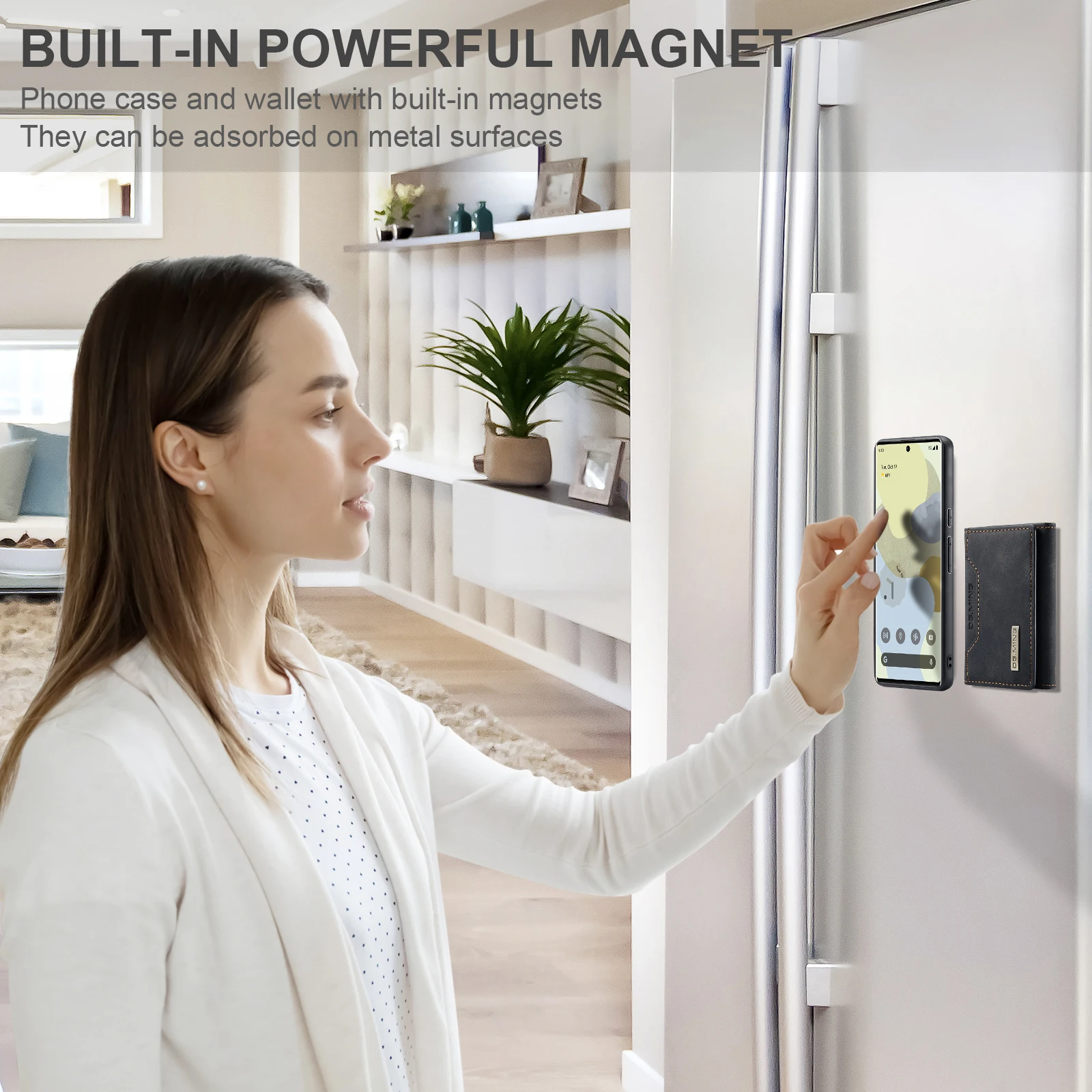 Cartera de teléfono 2 en 1, funda trasera Separable magnética de cuero PU con ranura para tarjeta, soporte, monedero para Google Pixel 7, 6 Pro, 6A, 5A - imagen 5