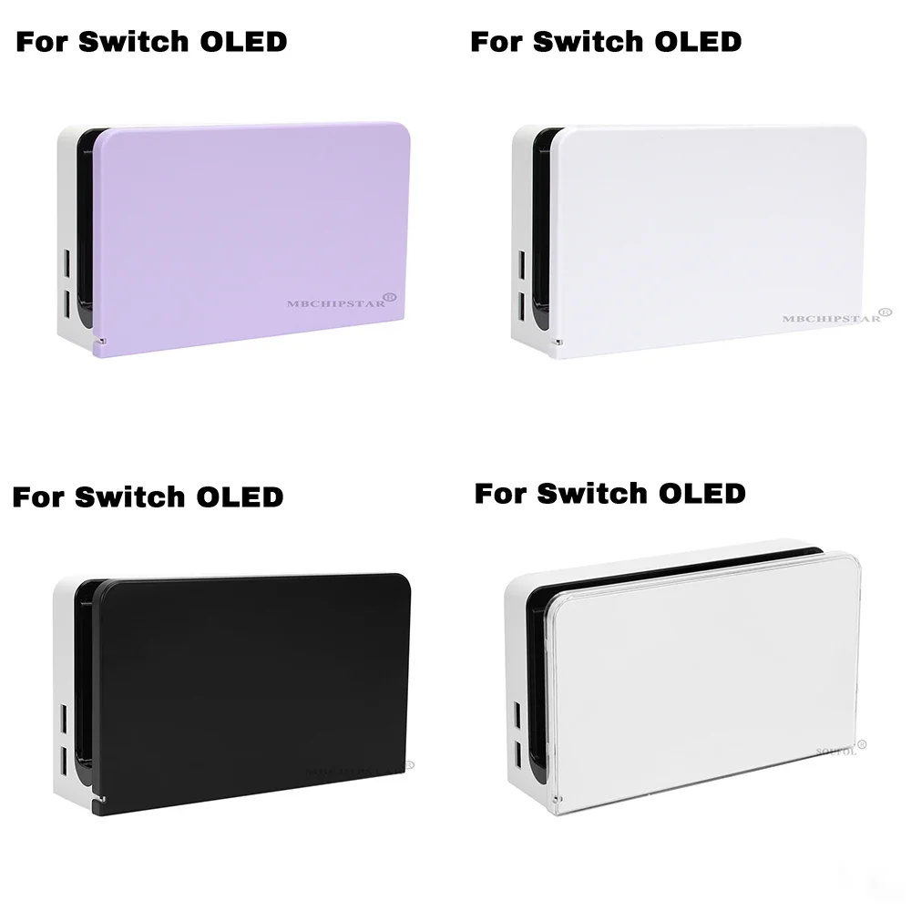 Cubierta protectora de placa frontal para Nintendo Switch Oled, estación de carga, Color de moda, funda de placa frontal de repuesto decorativa