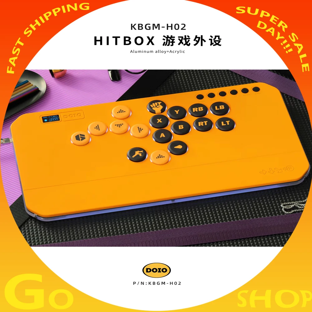 Doio Hitbox Kbgm-H02/HE teclado de juego con cable aleación de aluminio Mini 26 teclas teclado para juegos intercambio en caliente soporte personalizado Ps4 Ps5 Switch