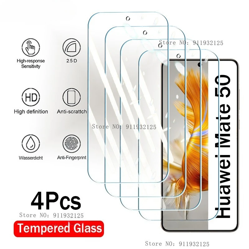 4 Uds vidrio templado para Huawei Mate 70 RS Ultimate 60 50 30 20 Lite Protector de pantalla para Huawei Mate 50 30 20 vidrio Protector