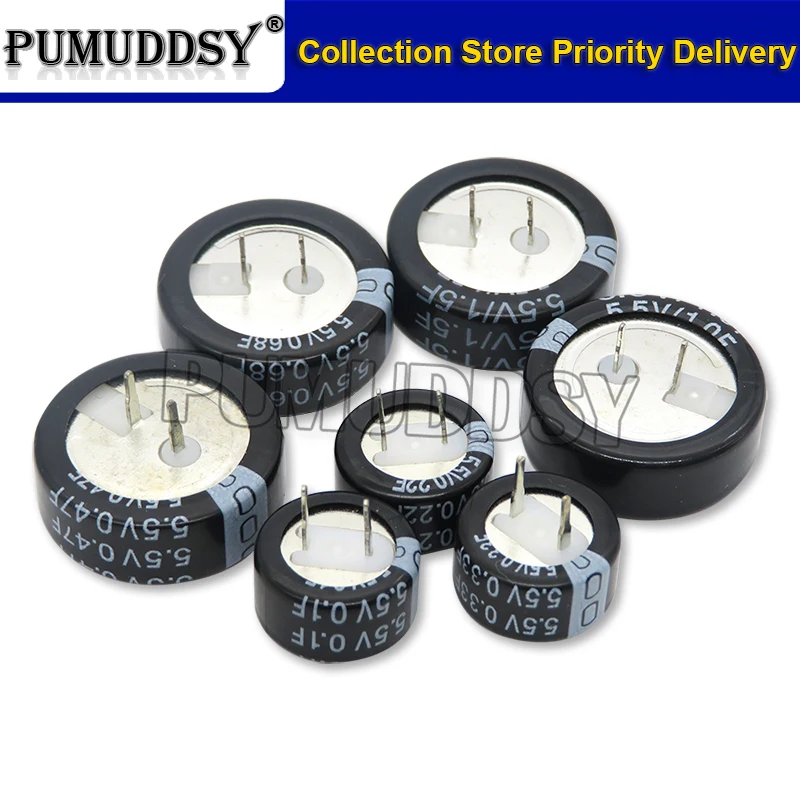 Supercondensador de Farad de botón tipo C, 5,5 V, 0,1f, 0,22f, 0,33f, 0,47f, 1F, 1,5f, 4,0f - imagen 4