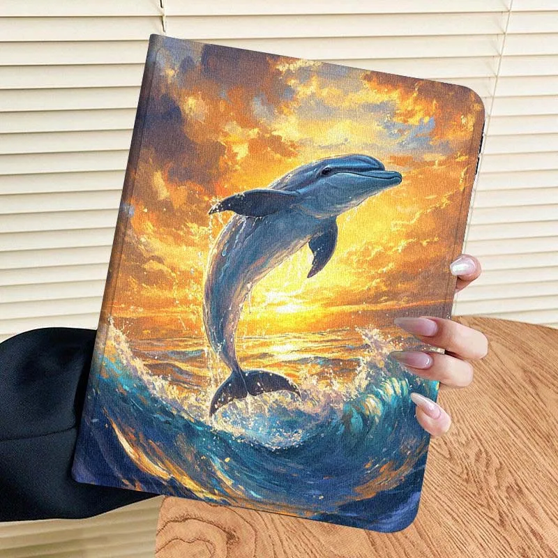 Color tiburón tortuga marina arte para Xiaoxin Lenovo Pad Tab K10 K11 M10 P12 P11 Pro GT Gen2 Plus Legion Y700 Y900 12,1 funda para tableta - imagen 3