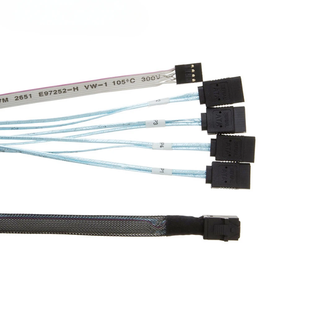 1.0M Interno HD Mini SAS SFF-8643 a 4X SATA hembra con cable de banda lateral SB - imagen 3