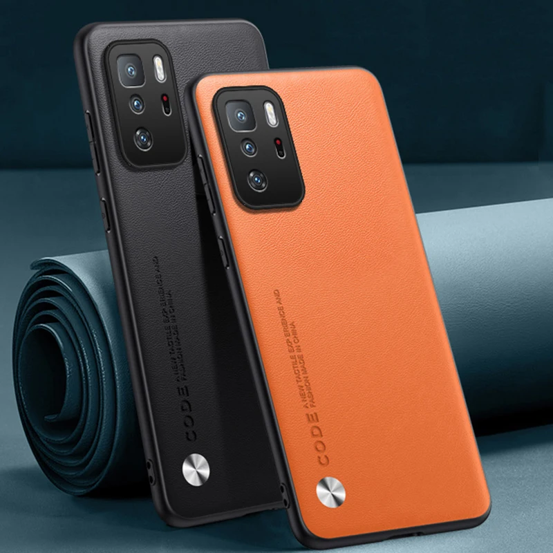 Funda de cuero PU de lujo para Xiaomi Poco X3 GT, funda trasera de silicona mate a prueba de golpes, funda de teléfono de protección completa para PocoX3 GT X3GT - imagen 2