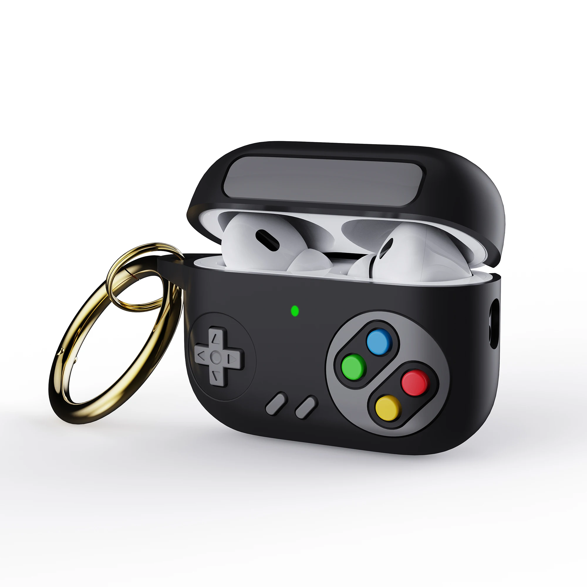 Compatible con funda AirPods Pro 3 2025: funda con diseño clásico de consola de juegos portátil retro, mosquetón incluido - imagen 3