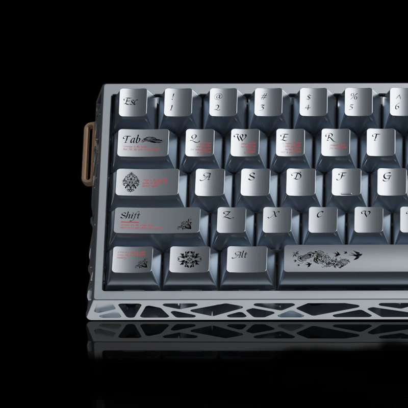 Teclas Sub PBT con tinte texturizado de Metal The Key of Time, 127 teclas, teclas de doble disparo, perfil de cereza para interruptores MX, teclado para juegos
