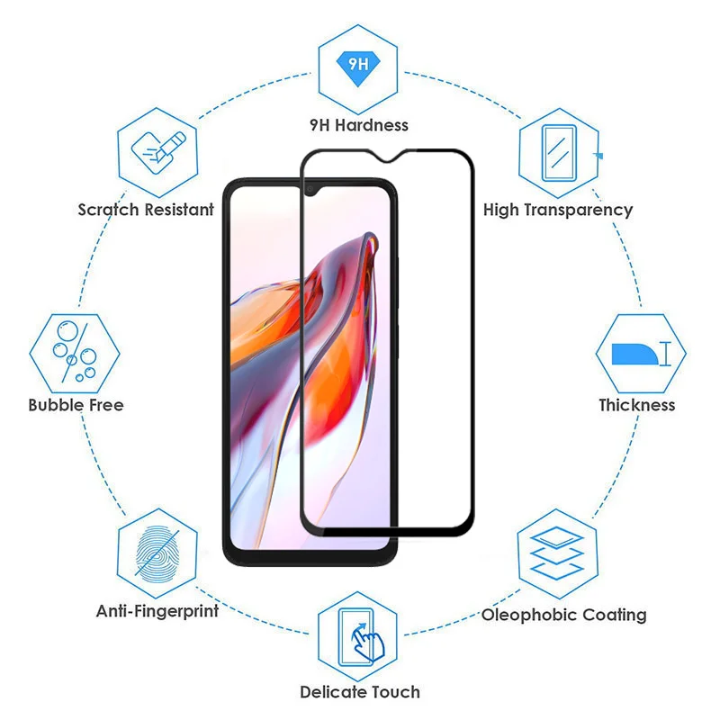 para redmi 13c mica Vidrio protector para xiaomi redmi 12c gafas cristal templado xiomi redmi 12C 10C 10A screen protector redmi 12c protector de pantalla redmi 12c lamina de vidrio redmi 13 c - imagen 4