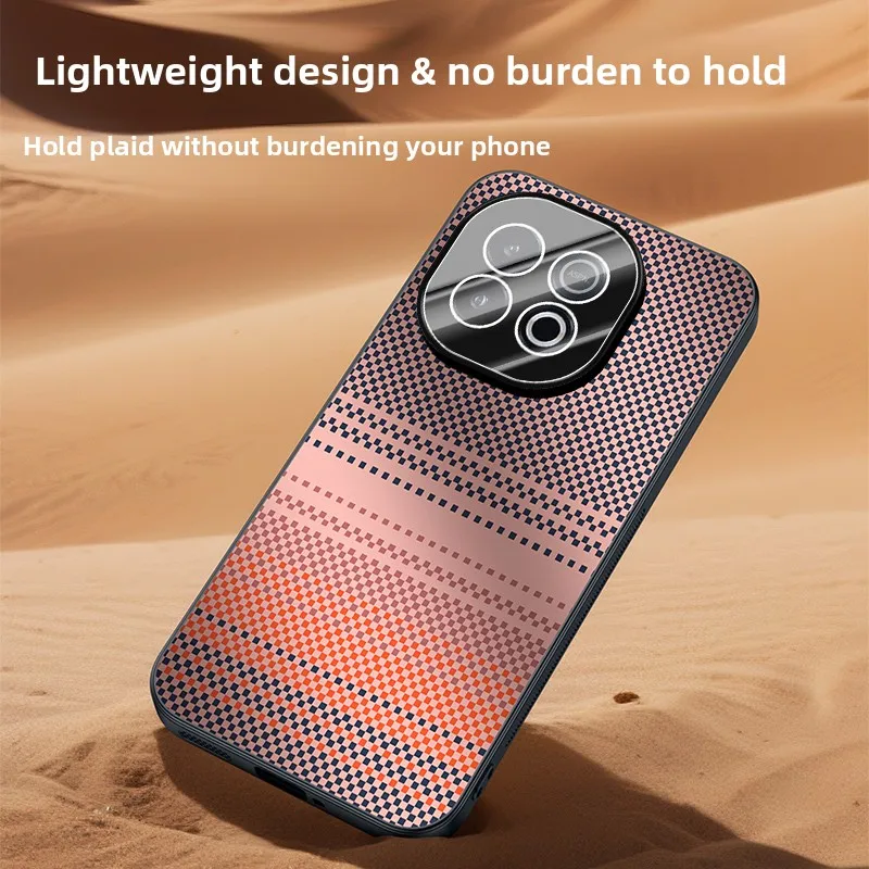 Funda a rayas Kevlar para VIVO IQOO Z10 Z9 Turbo Plus IQOO13, funda trasera de PC de lujo para lente IQOO Z10 Turbo Pro, protección completa - imagen 3