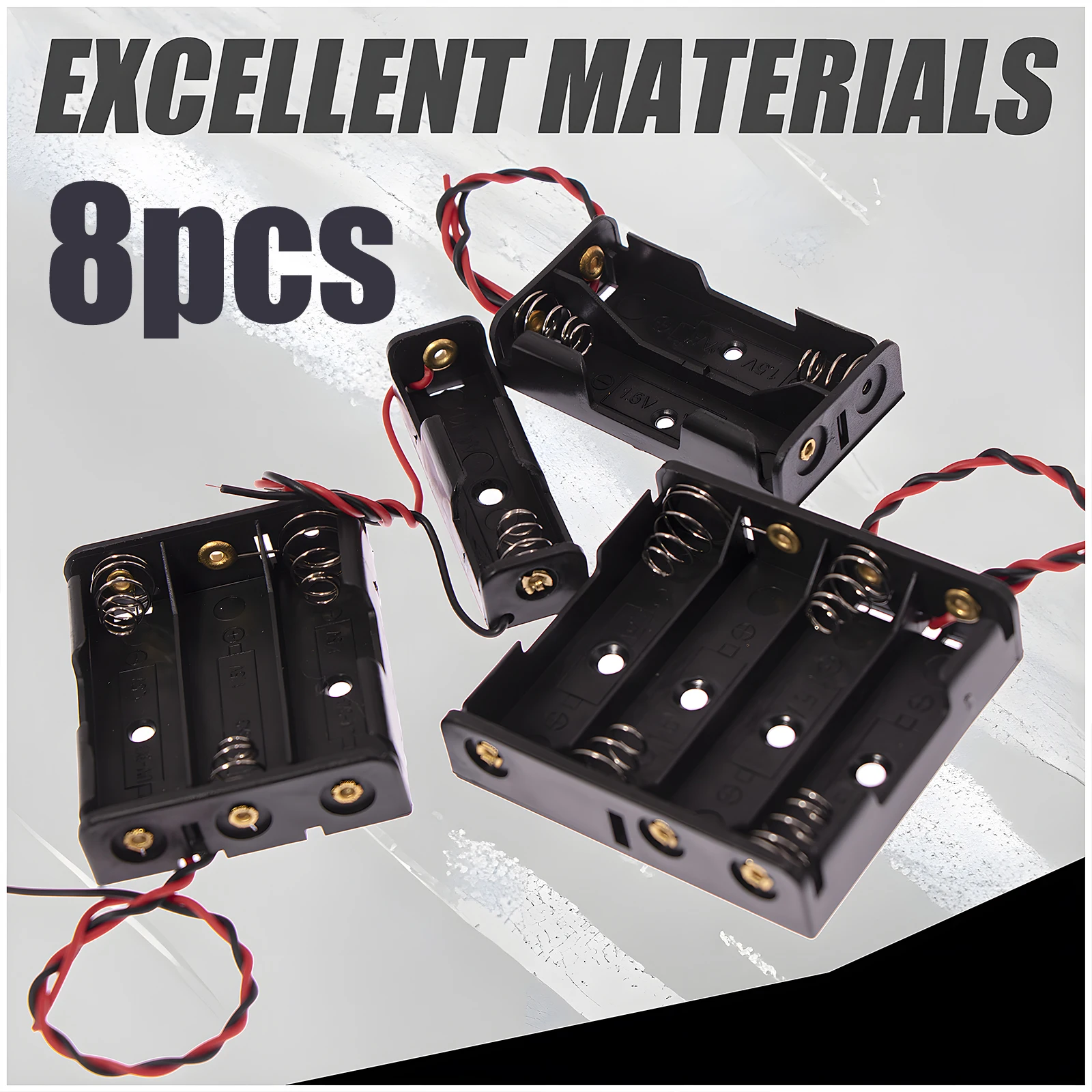 8 soportes para pilas AA con cable que incluyen 1 soporte para pilas AA de 1,5 V, 2 soportes para pilas AA de 3 V, 3 soportes para pilas AA de 4,5 V, 4 pilas AA - imagen 5