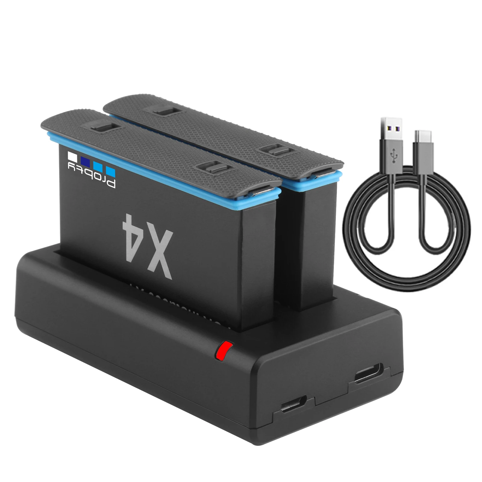 Batería Insta360 X4 de 2600mAh con concentrador de carga de cargador de 2 ranuras para accesorios de energía de batería Insta360 X4