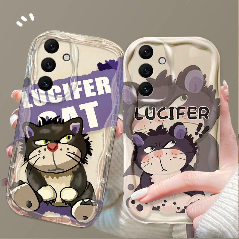 Funda blanda con diseño de gato Super Lucifer para Samsung Galaxy A54 A34 A24 A14 A13 A53 A33 A73 A23 A52 A52S A32 A22 A12 A51 A71