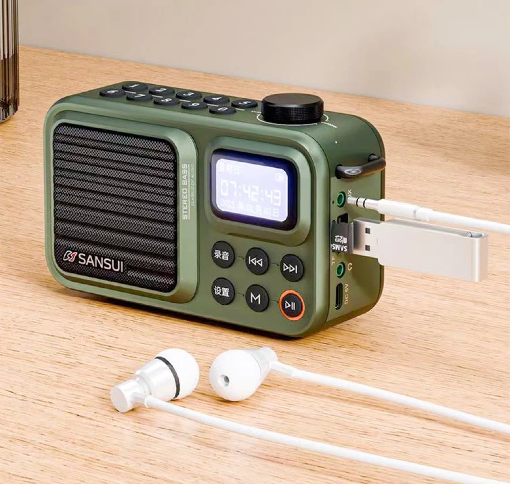 Mini Radio FM portátil para exteriores, grabadora de altavoz Bluetooth de graves pesados con pantalla LED, manos libres inalámbricas, reproductor de música MP3 USB TF - imagen 4