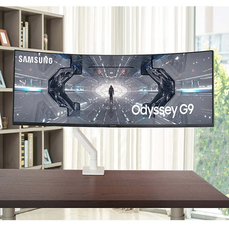 Brazo de resorte de Gas de aluminio S500, soporte de Monitor de pantalla de arco curvo de 34-49 pulgadas, Samsung Odyssey Neo G9/G7, soporte de pantalla grande, carga de 20kg - imagen 2