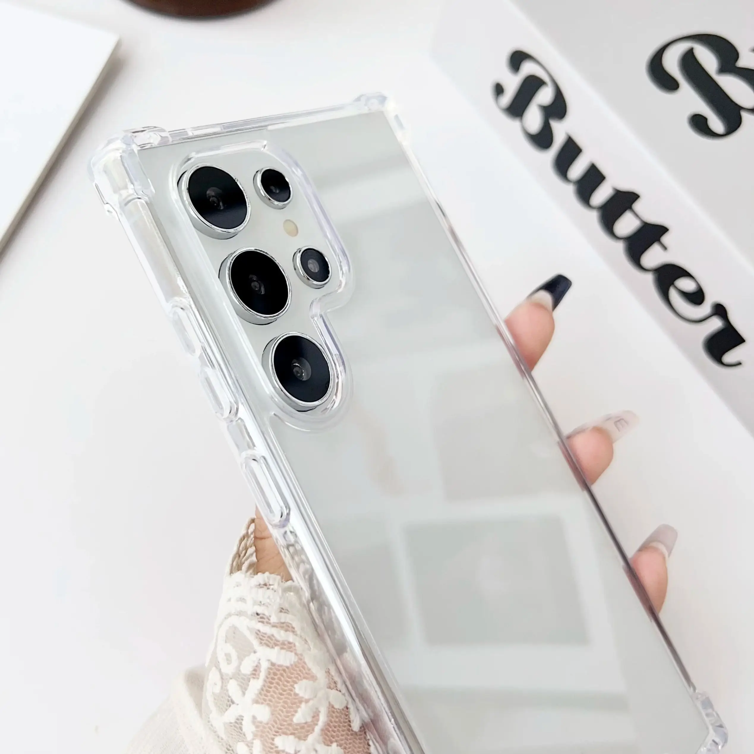 Funda acrílica transparente a prueba de golpes para Samsung S24, S23, S22, Note 20, 10 Plus, Ultra FE, A55, A35, A25, A15, A54, A34, A24, A14, A73, cubierta dura - imagen 5