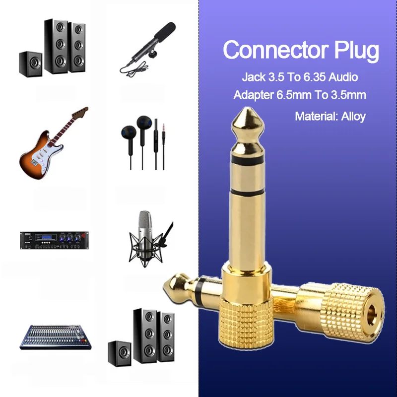 Adaptador de Audio Jack de 3,5mm a 6,35mm, convertidores de 6,5 a 3,5, conector macho hembra para auriculares, electrónica de consumo de 6,35mm - imagen 2