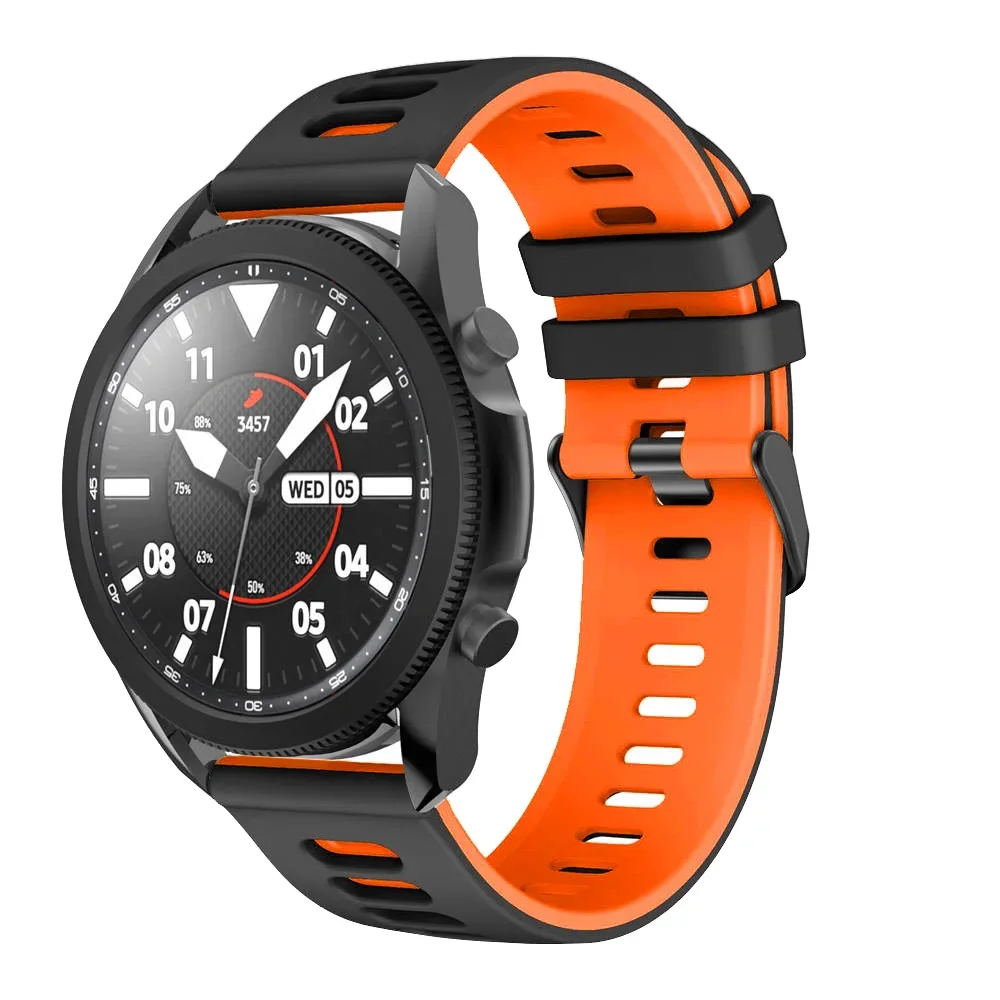 Correa de silicona de dos tonos para Samsung Galaxy Watch 3/4/46mm/42mm/active 2/Watch 6/5/4 5Pro, correas clásicas de 45mm, 40mm, 44mm, 20mm, 22mm - imagen 5