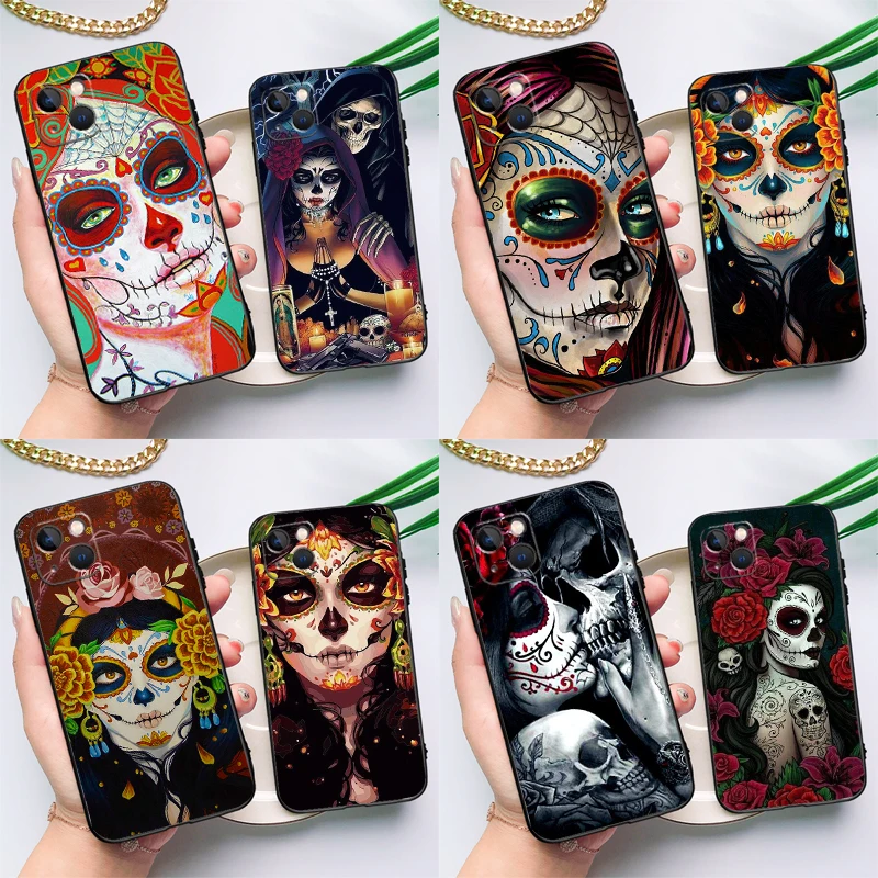 Catrina hermosa funda con calavera de chica rosa para Honor Magic 5 6 7 Lite 8 Pro X9a X9b X9c X9d X8a X8b X8c 50 70 90 200 400 Pro Coque