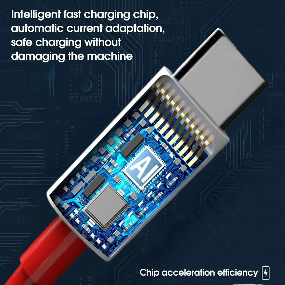 Cable de carga súper rápida PD3.0 65W 6A para OnePlus 9RT 9R 8 7 Pro 7T USB-C carga de urdimbre 6T 5 3T Cable tipo C carga rápida - imagen 3