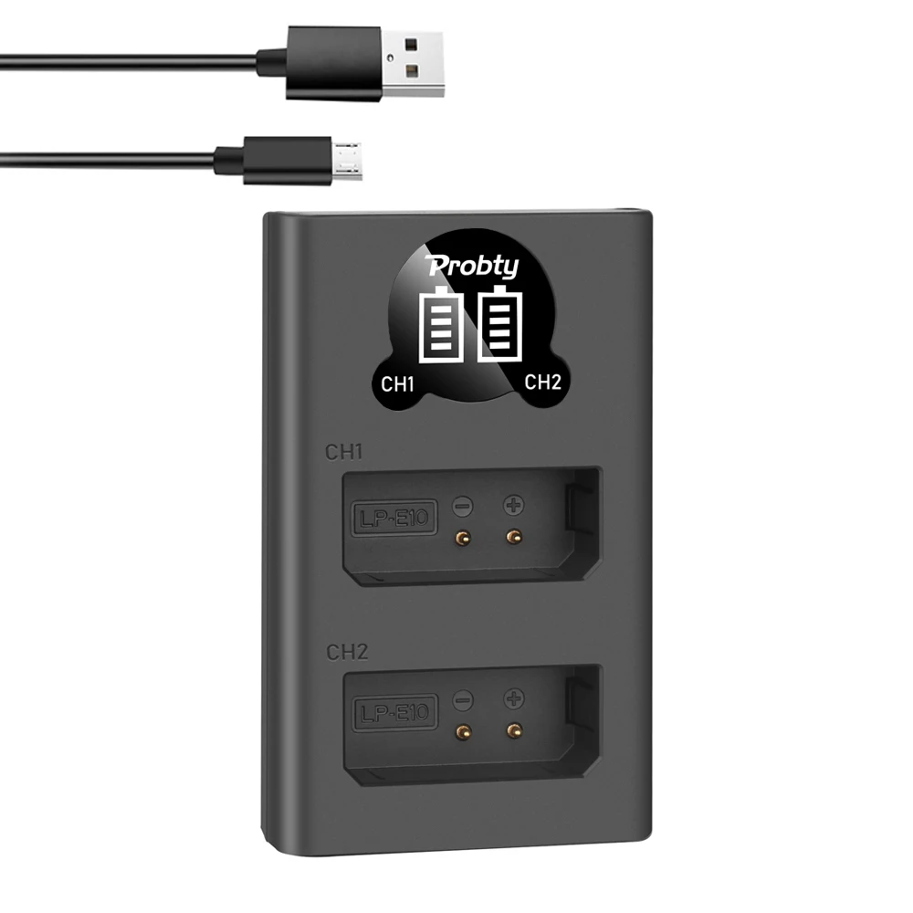 Batería y cargador LP-E10 LP E10 LPE10 de 2280mAh para baterías Canon EOS 1100D 1200D 1300D Kiss X50 X70 X80 Rebel T3 - imagen 4