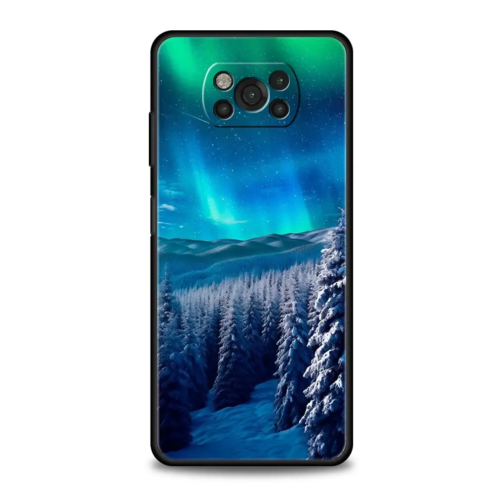 Bonita funda de teléfono northern lights para Xiaomi Poco X6 X5 Pro X4 X3 NFC F5 Pro F4 F3 GT M5 M4 Pro 5G M3 C51 C50 C55 - imagen 2