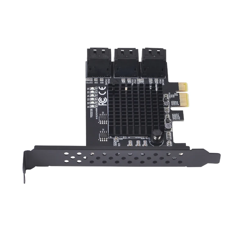 Nueva tarjeta SATA3 PCIE X1 de 6 puertos PCI Express SATA 3 PCIE a SATA 3,0 tarjeta PCI-E/PCIE SATA con soporte de perfil bajo agregar tarjeta - imagen 4