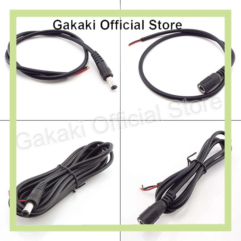 Cable flexible de alimentación CC de 20AWG, conector macho hembra, adaptador de enchufe de Cable DIY para cámara CCTV, Monitor, Panel Solar de 5,5x2,1mm