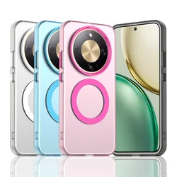 Funda de carga inalámbrica magnética para Honor Magic 8 Magic Lite X9d 5G, funda trasera transparente de colores caramelo, Fundas Coque