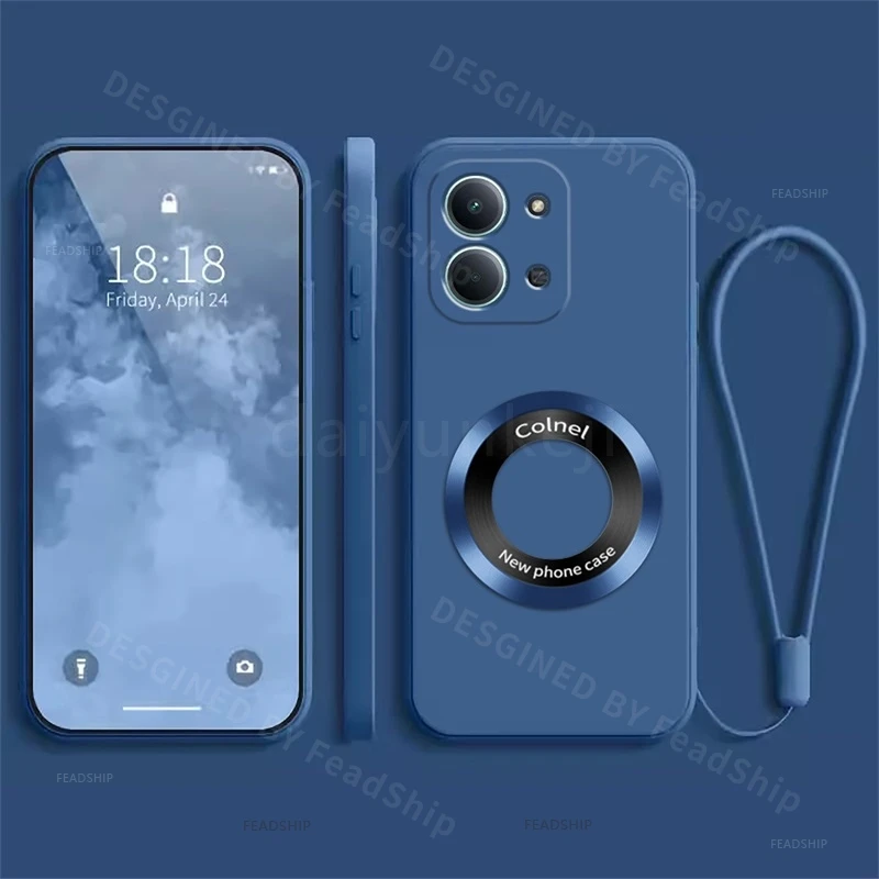 Funda de teléfono para Redmi 15C Redmi15C 5G, Funda magnética de silicona suave 2508CRN2BC, Funda de carga inalámbrica con película protectora de pantalla
