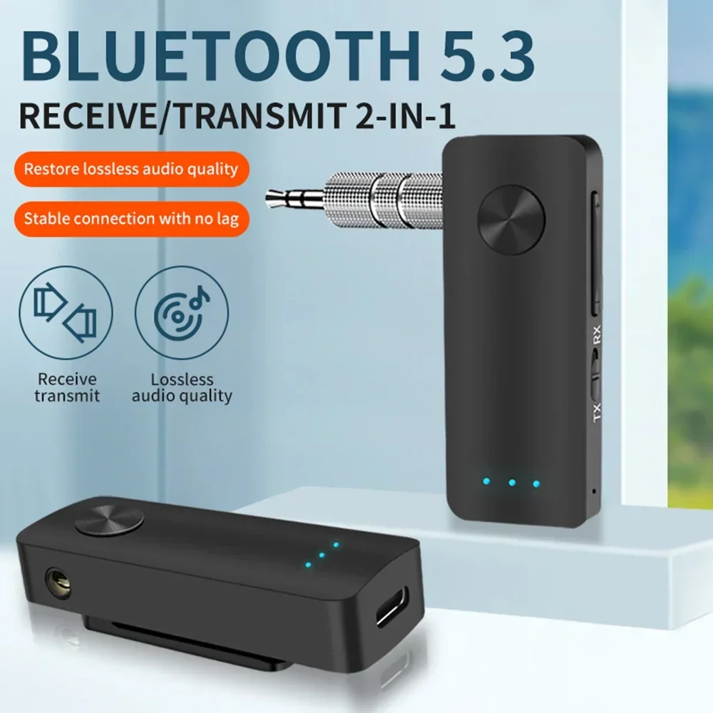 Transmisor receptor Bluetooth 5,3 2 en 1 para coche, adaptador inalámbrico manos libres, adaptador de Audio de música con conector de 3,5mm para Audio de coche, música Aux - imagen 4