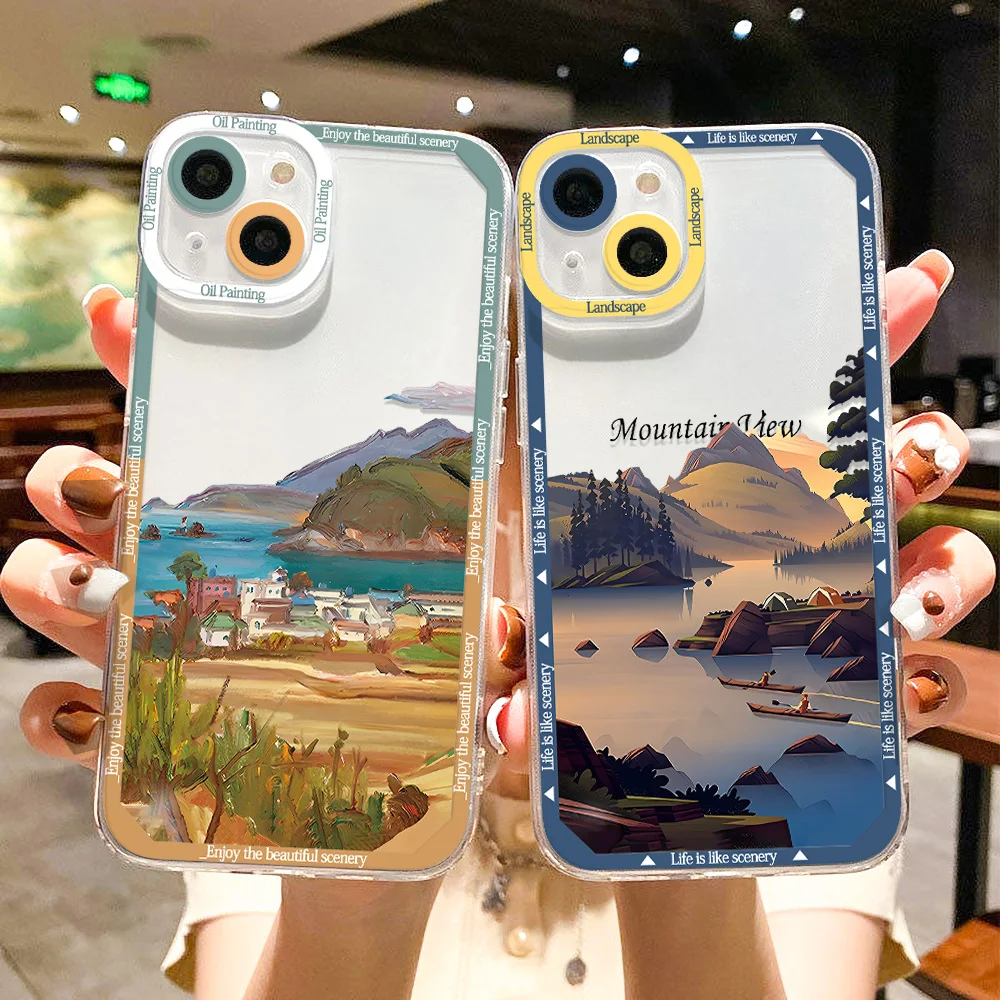 Funda de paisaje suave para Xiaomi Redmi Note 13, 12, 11, 10 Pro, 9, 9S, 10S, 11S, Mi 11 Lite, 12T, 11T, 13T, Poco M6 Pro, X5, X3, NFC - imagen 3
