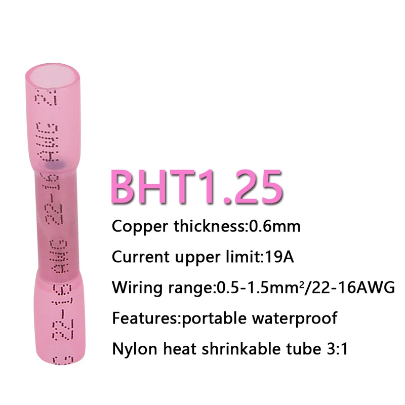 Conectores de Cable a tope termorretráctiles Terminales de engarzado de Cable de automóvil aislados a prueba de agua AWG 26-10 0,3-6,0 mm2 - imagen 3