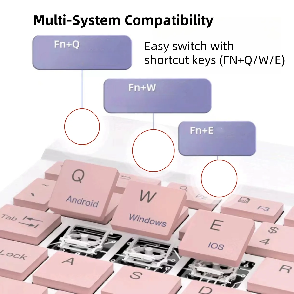 Teclado inalámbrico recargable, compatible con Bluetooth, para ordenador portátil, tableta, teléfono, Ipad, Android, iOS, Windows - imagen 4