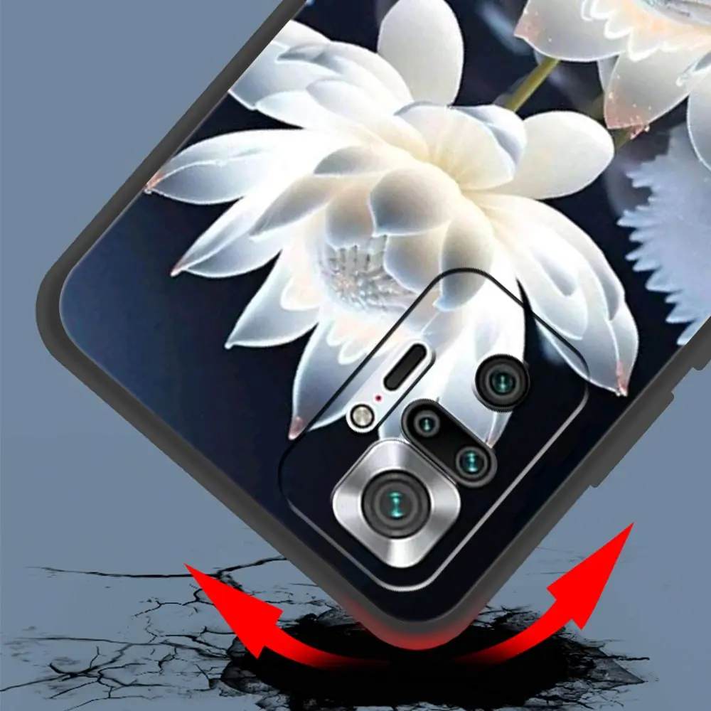 Funda de teléfono de lujo con flor de loto para Xiaomi Redmi Note 14 13 12 5G 9S 9 10 11 Pro Plus 9T 14C 13C 12C 10C 9C 9A, funda suave - imagen 5