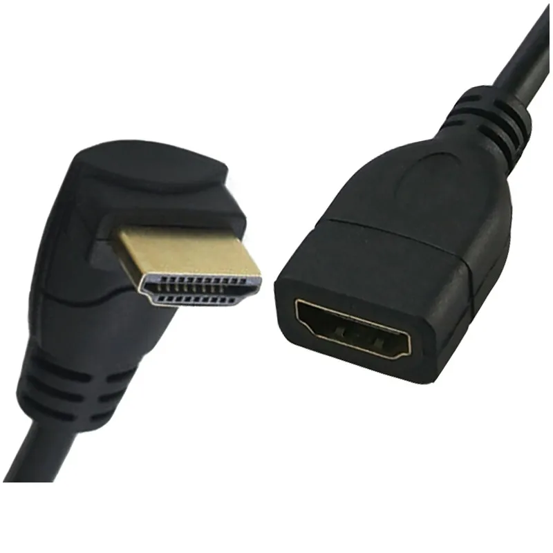 Cable de extensión macho y hembra Compatible con HDMI, 90 grados, 4K, 3D, Qure Copper, versión 1,4, 1080P, para TV HD, Notebook, PS3, proyector - imagen 4