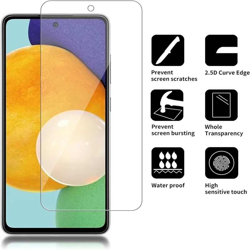 4 Uds Protector de pantalla para Samsung A56 A55 A36 A35 A54 A53 A52 A34 A33 A16 A13 A14 A15 A52S A32 A26 A51 S10E S20FE vidrio templado - imagen 2