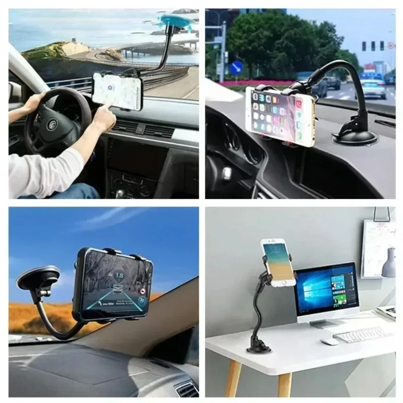 Soporte Universal para teléfono de coche con rotación de 360 grados, soporte para salpicadero de parabrisas, soporte perezoso, accesorios de soporte de navegación Flexible - imagen 2