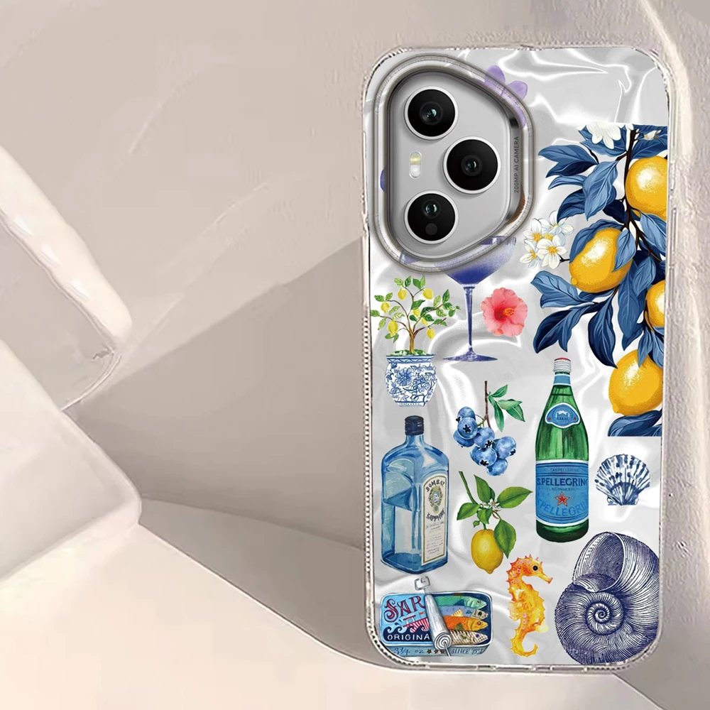 Funda de teléfono con paisaje costero vino limón para Honor 400 200 90Smart Pro Magic7 6 5 70 Lite X9a X9c X9b X8b X8a X8c X7c X6c X6b - imagen 3