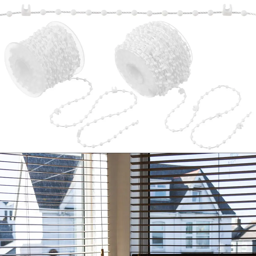 Cadena Vertical de fondo ciego, accesorios de cortina para decoración del hogar, rodillo blanco, 10/20 metros