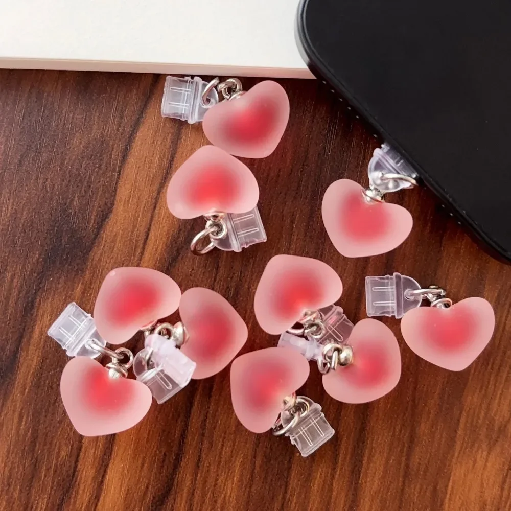 Tapón antipolvo para teléfono en forma de corazón, colgante de tapa de puerto de carga USB C tipo C DIY para iPhone 15 16, accesorios universales para teléfono tipo C - imagen 4