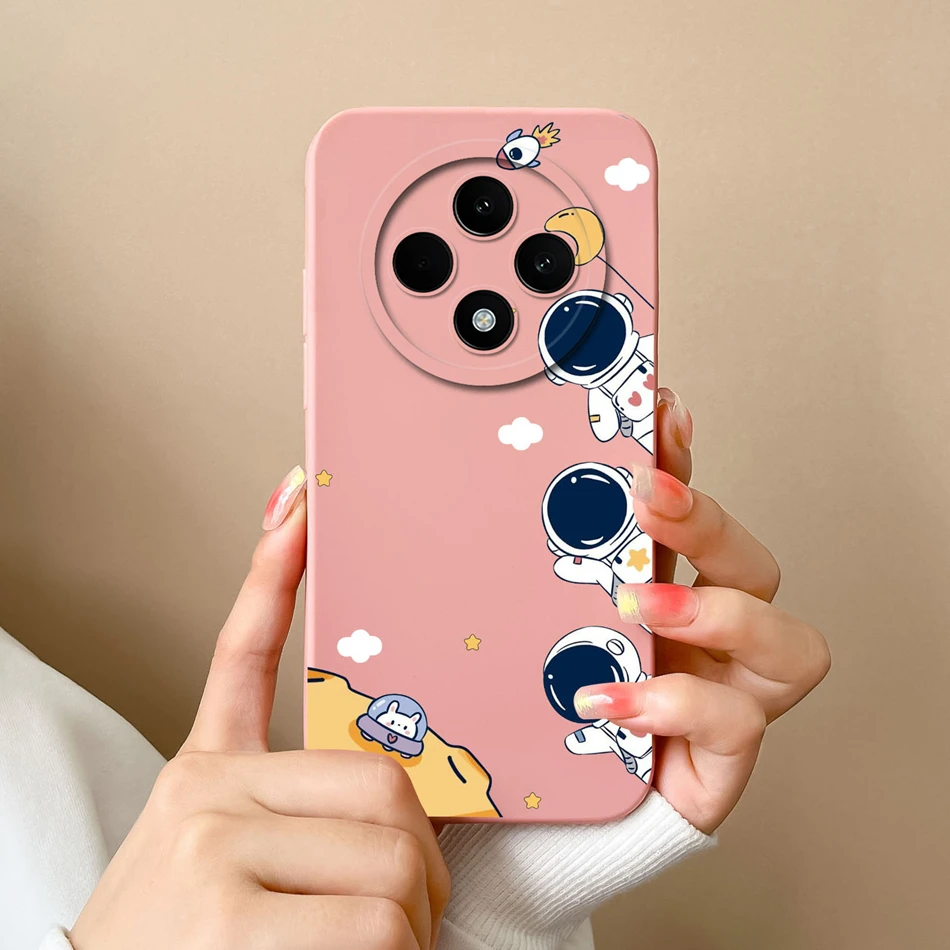 Funda divertida de astronauta para Oppo Reno 12F, Funda de teléfono artística con flores, parachoques de silicona líquida suave a la moda para Oppo Reno12F, Funda protectora - imagen 5