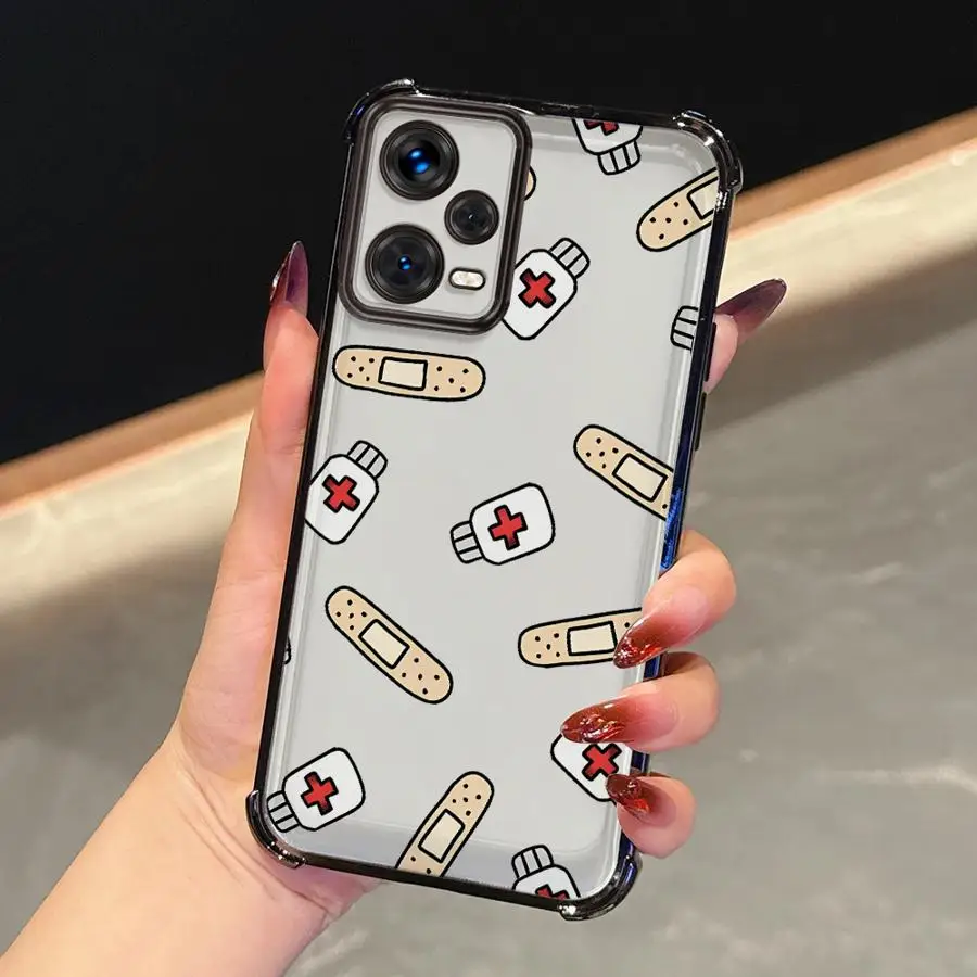 Cool enfermera medicina funda transparente para Xiaomi Redmi 13C K80 5G K80 Pro 14C A5 A3 A3X - imagen 4