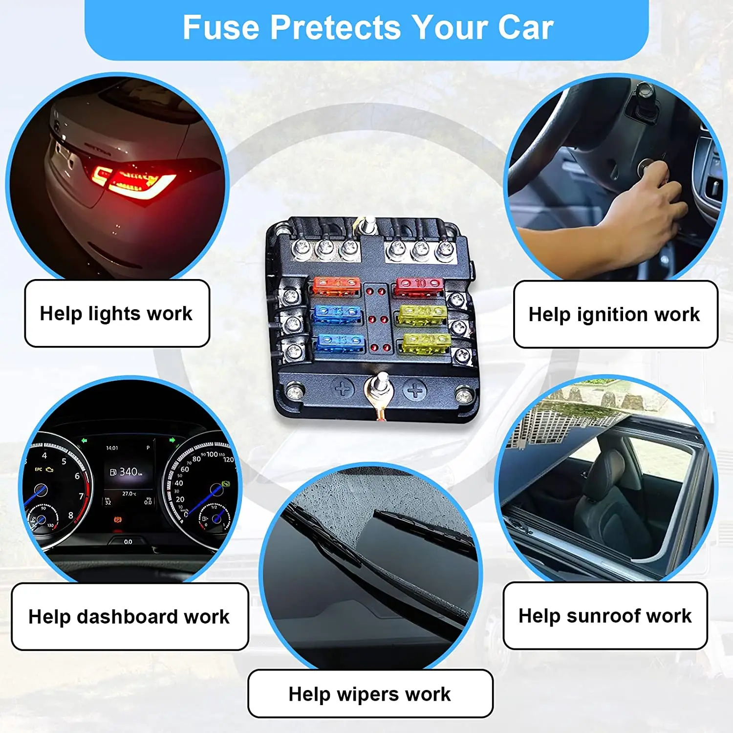 Kit surtido de fusibles de repuesto para coche, Kit de fusibles automotrices tipo cuchilla, tamaño estándar y Mini, para coche, RV, camión y motocicleta, 300 piezas - imagen 4