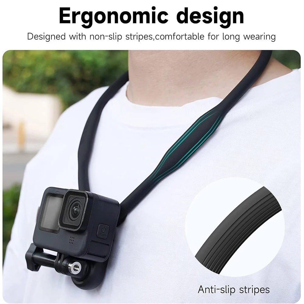 TELESIN SE soporte de cuello para GoPro Hero13 12 11 10 9 8 7 6 DJI OSMO Action 5 Pro 4 3 Insta360 X5 X4 DJI accesorios de Cámara de Acción - imagen 3