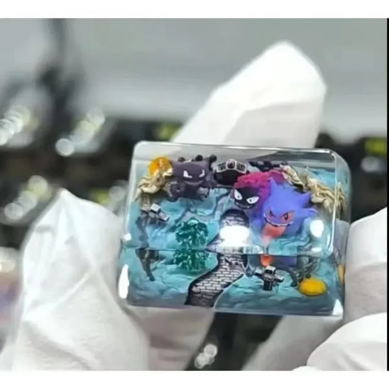 PTCG Pokemon Anime Tab Keycap resina transparente Gengar Teclado mecánico estereoscópico Keycap personalizado Keycap dec - imagen 5