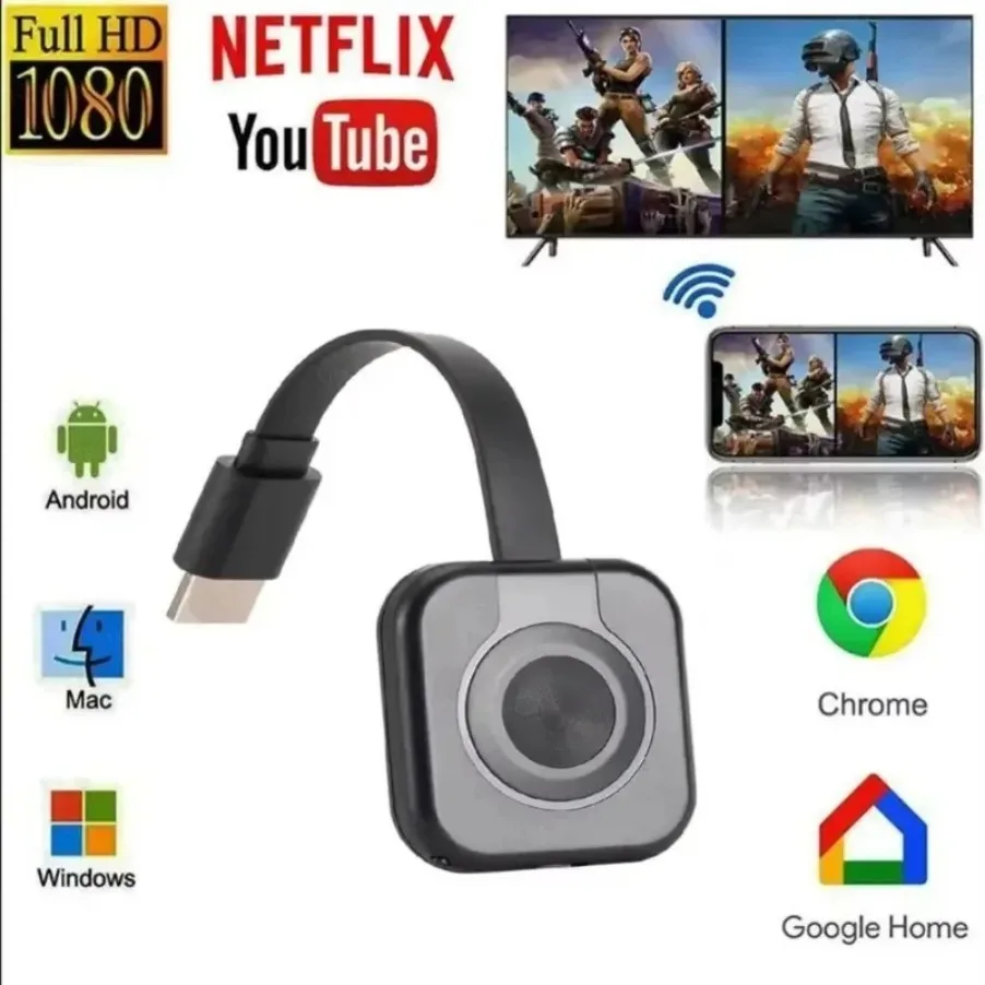 Receptor Compatible con WiFi, transmisor de vídeo, proyector de teléfono, adaptador de pantalla de espejo para iOS, Android, PC, receptor de TV - imagen 2